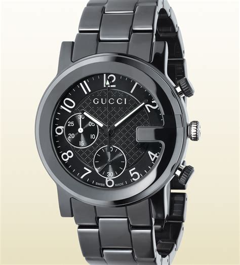 mens black gucci watch|Gucci watch g chrono.